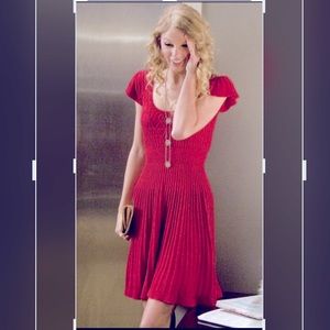 Red Anthropologie Dress worn by Taylor Swift